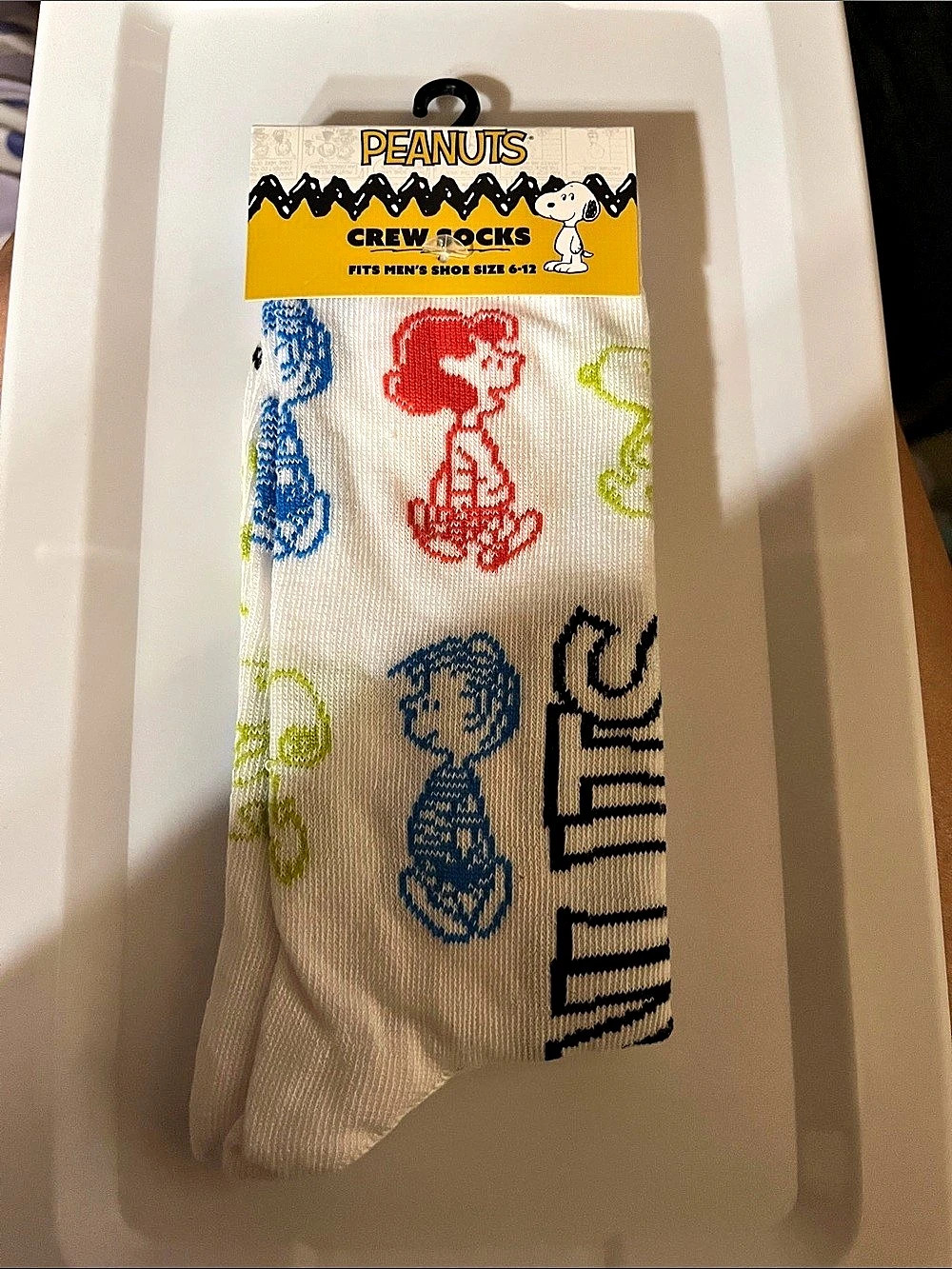 Peanuts Gang Crew Socks White & Yellow